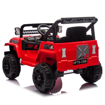 12V Powered Ride on Trucks, Kids Ride on Cars for Boys Girls Ages 3-5 Gifts, Ride on Toys Electric Cars with Remote Control, Bluetooth Music, USB/MP3 Ports, Front LED Lights, Microphone Jack, Red