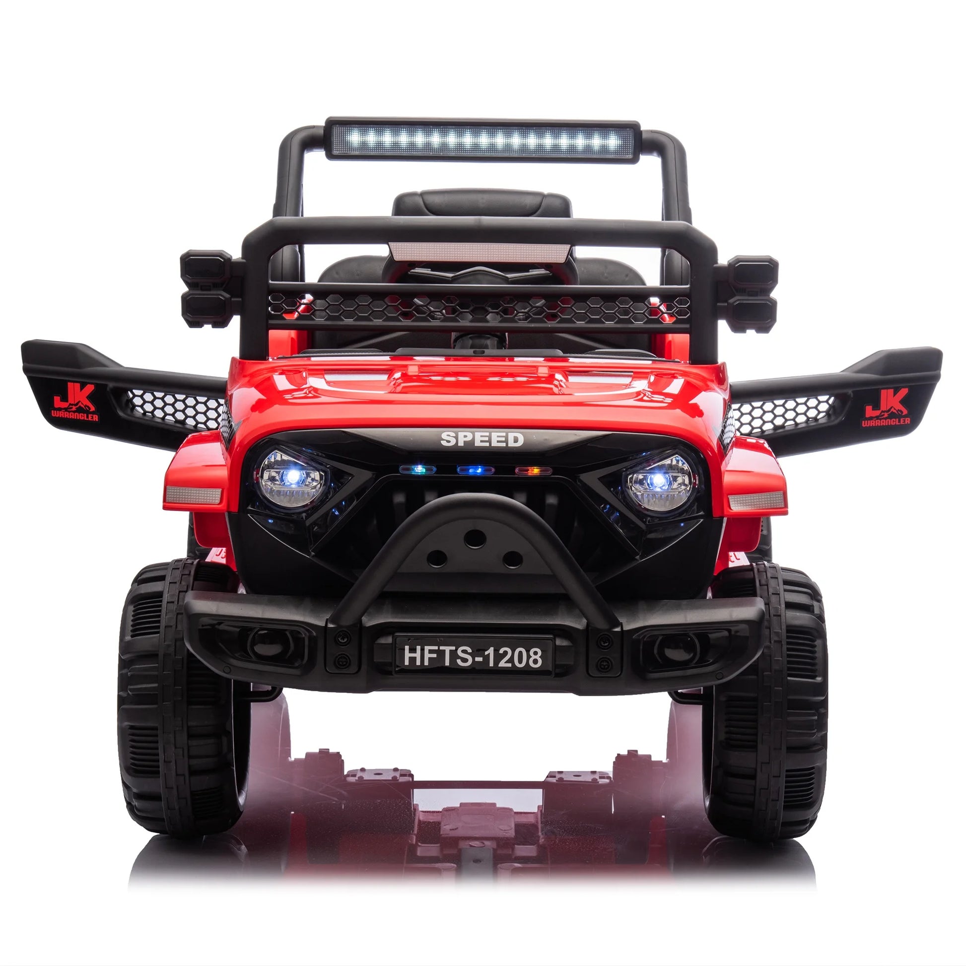 12V Powered Ride on Trucks, Kids Ride on Cars for Boys Girls Ages 3-5 Gifts, Ride on Toys Electric Cars with Remote Control, Bluetooth Music, USB/MP3 Ports, Front LED Lights, Microphone Jack, Red